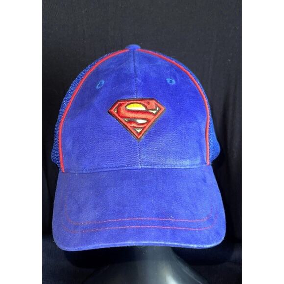Superman Shield Logo Warner Bros DC Adjustable Strap Boy Youth Hat Cap - Picture 1 of 7